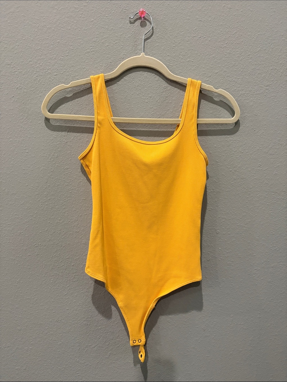 Abercrombie Mustard Yellow Ribbed One-Piece Bodysuit